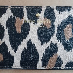 Vtg Kate Spade New York Leopard Card Hldr